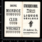 Monroe Club Whiskey Streicher Liquor Bike Pop-up Mechanical Trade Card Sr a mcw
