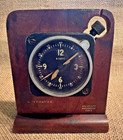 Wittnauer  Lecoultre  Aircraft Clock With 8 Days Movement In Walnut Stand Ww2