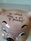 Rare Vtg Anthropomorphic Deforest Pig Cookie Jar Go Ahead Make A Pig Of Yourself