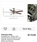 Hampton Bay Campbell 52    Indoor Led Brushed Nickel Ceiling Fan W  Light  Remote