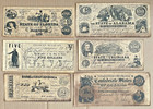 Vintage Civil War Antiqued Reproduction Confederate Currency Money 6 Bills Set B