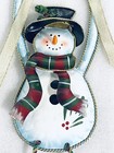Snowman Jingle Bell Christmas Door Hanger Metal Holiday Decor 18    Long