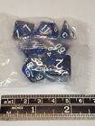 Shimmering Blue 7pcs set Acrylic Polyhedral Dice D4-d20 Dnd Mtg Rpg Board Game