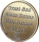 1 Year Aa Medallion Trust God Clean House Help Others Chip Bronze  Bronze