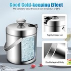 Double-wall Stainless-steel Insulated Ice Bucket With Lid And Ice Tong 1300ml
