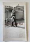 Vintage 1940   s Photo Handsome Man With Huge Great Dane Dog  Beloved Pet