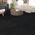 4 Pcs Black Carpet Tiles Peel Stick With Padding 11 8x11 8 Inch Self Adhesive