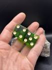 Antique 2 Oversized Green Translucent Dice Set Bakelite Plastic 1  Vtg 24mm