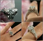 3ct Round Cut Lab Created Diamond Women s Anniversary Ring 14k White Gold Plated