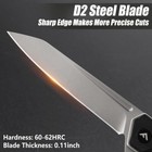 Flissa Tactical Folding Knife Pocket Knife G10 Handle Pocket Clip D2 Steel Blade