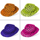 Novelty Place Neon Animal Print Plastic Party Hats  Fedora With Gangster Mafia