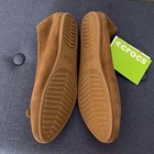 Crocs Lina Flats Shoes Sz 8 5 Bow Suede Chestnut Brown Womens Triple Comfort New