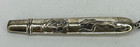 Antique Art Nouveau Sewing Needle Case Holder Tube Box Silver-plated W rabbit