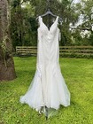 Elegant Beaded Mermaid Wedding Dress Size 10 