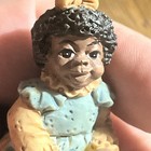 Black Americana 2    Figurine - Puppy In A Basket - Vtg