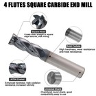 1pcs 4 Flute 3 8 x1 x2-1 2  Solid Carbide Roughing End Mills - Altin Coated