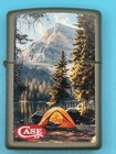 Lake Camping Case Knives Design Dark Green Matte Zippo Lighter New