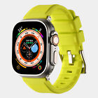 Trendy Silicone Sports Wrist Band Strap For Apple Watch Series 10 9 8 7 se 6 5 4