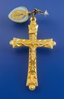 Vintage Catholic Faceted Crystal 5 Decade Rosary Gold Tone Crucifix   Mary Medal