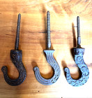 Lot Of 3 Antique Cast Iron Eastlake Ceiling Hooks For Hanging Plants   Lights