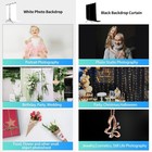 Black White Backdrop Screen With Stand Kit For Photo Video Studio Filming 5x6   