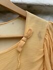 Vintage 1930   s Bodice Dress Women   s Orange Pleated Maxi Party Fit Flare Ruched