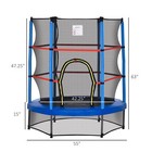 55  Steel Frame Kids Trampoline Indoor Exercise Bouncer W  Net Enclosure Blue