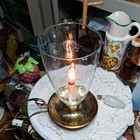 Baldwin Candle-style Electric Lamp  Glass Shade Polished Brass Corded Switch