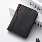 1pc Ultra-thin Mini Pu Leather Men   s Wallet Vertical Credit Card Holder - New
