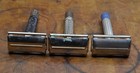 Lot Of 3 Vintage Gillette Safety Razors Black Silver Blue Tip See Photos