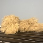 Vintage Applause Tan Brown  Puppy Dog Plush Floppy Fluffy Shaggy Fur Laying Down