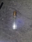 Antique Victorian Uranium Glass Perfume Dauber Bottle Handblown With Brass Lid