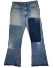 Vtg Flare Bell 60s 70s Levis Big E Jeans Orange Tab Talon Usa 34x31 Hippie Patch