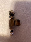Lucite Sewing Needle Case With Victorian Cat  2 Brown