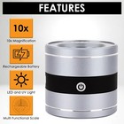 10x Magnification  Led And Uv Light Illuminated Loupe Magnifier Rechargeable    