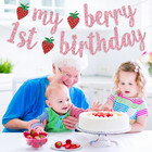 My Berry 1st Birthday Banner  Baby Girls First Birth Day Decorations  One Year O