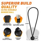 6 Inch Bungee Cords With Balls - 50 Pieces Heavy Duty Ball End Bungie Straps    