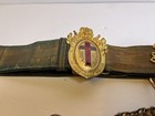 Knights Templar Masonic Sword Belt Leather W  Metal Buckle   Chains Ew Brainard