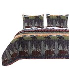 Greenland Home Black Bear Lodge Quilt Set  3-piece Full queen 