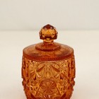 Vtg Westmoreland English Hobnail Jam Jar Golden Sunset Lid Mcm