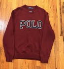 Men   s Polo Ralph Lauren Logo Sweater Burgundy Size Xl New With Tags