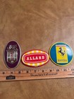 Vintage 1950 s Wheaties Cereal Tin Car Badge Emblem Lot  3  Ferrari Rolls Royce
