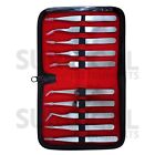 10 Pcs Set Of Watch Maker Forceps Tweezers With Fine Point Surgical German Grade