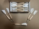 Darts  1 White Turkey Feather Wooden Barrel 12pc Box-steel Tip