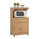 Microwave Cart W  Storage Drawers Rolling Kitchen Utility Cart Small Appliances