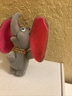 Vtg Plastic Dumbo Christmas Ornament Walt Disney Flocked Pink Ears  4      d3