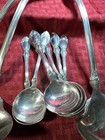 1847 Rogers sharon Pattern soup Ladles 3   Bullion cream Soup Spoons 8  1910