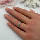 Antique Victorian 14k White Gold Plated Women Ring Real Moissanite Gift For Her