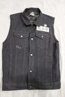 Fall Out Boy Sz S 2013 Black Denim Jean Sleeveless Stitched Jacket Vest