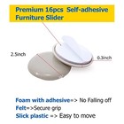 Self-adhesive Furniture Slider  2 5inch Self-adhesive 2 1 2 Inch  round 